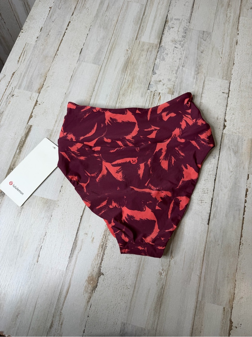 lululemon Coral & Burgundy Abstract Bikini Bottoms - Picture 2 of 13